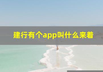 建行有个app叫什么来着