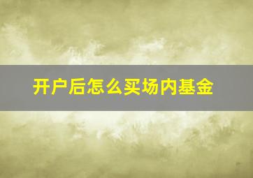 开户后怎么买场内基金