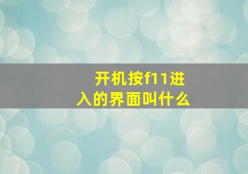 开机按f11进入的界面叫什么