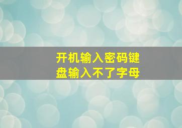 开机输入密码键盘输入不了字母