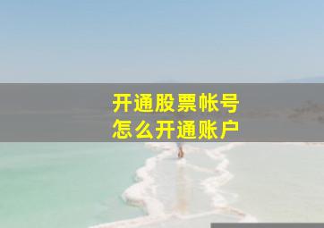 开通股票帐号怎么开通账户