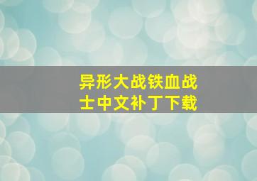 异形大战铁血战士中文补丁下载