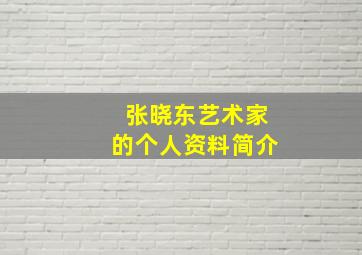 张晓东艺术家的个人资料简介