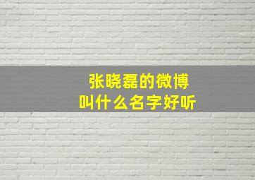 张晓磊的微博叫什么名字好听