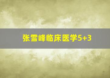 张雪峰临床医学5+3