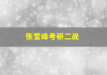 张雪峰考研二战