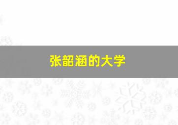 张韶涵的大学