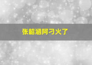 张韶涵阿刁火了