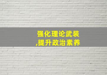 强化理论武装,提升政治素养