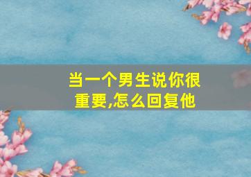 当一个男生说你很重要,怎么回复他