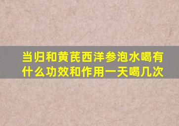 当归和黄芪西洋参泡水喝有什么功效和作用一天喝几次