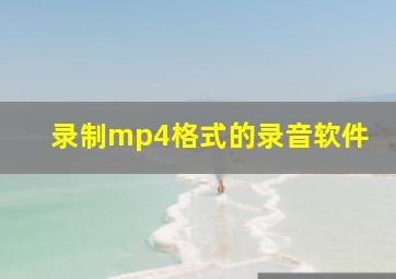 录制mp4格式的录音软件