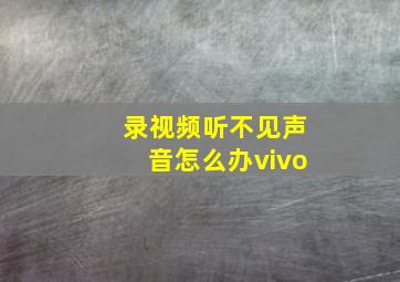 录视频听不见声音怎么办vivo