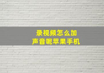 录视频怎么加声音呢苹果手机