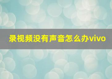 录视频没有声音怎么办vivo