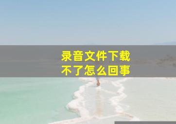 录音文件下载不了怎么回事