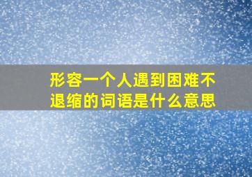 形容一个人遇到困难不退缩的词语是什么意思