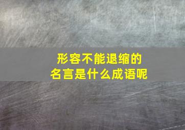 形容不能退缩的名言是什么成语呢