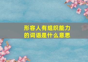 形容人有组织能力的词语是什么意思