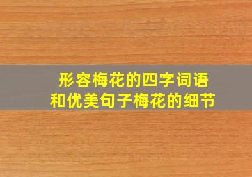 形容梅花的四字词语和优美句子梅花的细节