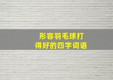 形容羽毛球打得好的四字词语