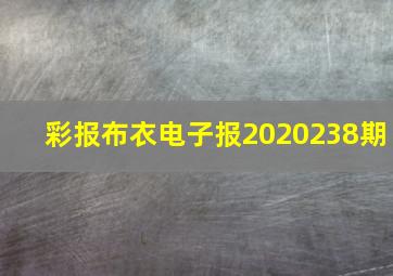 彩报布衣电子报2020238期