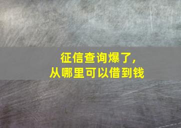 征信查询爆了,从哪里可以借到钱