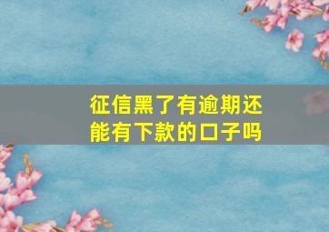 征信黑了有逾期还能有下款的口子吗