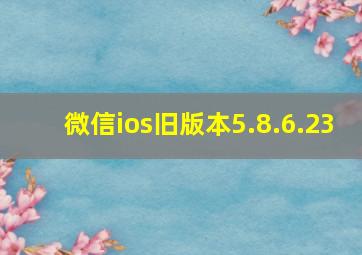 微信ios旧版本5.8.6.23