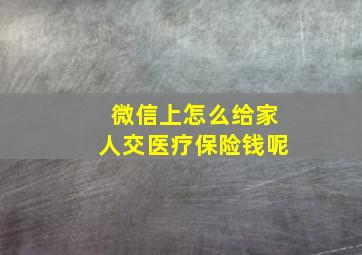 微信上怎么给家人交医疗保险钱呢