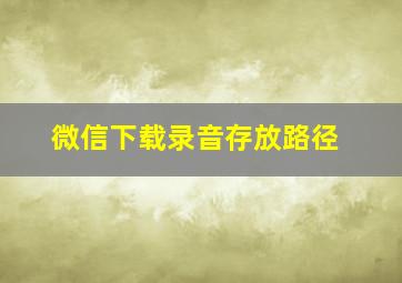 微信下载录音存放路径