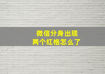 微信分身出现两个红格怎么了