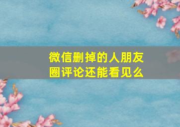 微信删掉的人朋友圈评论还能看见么