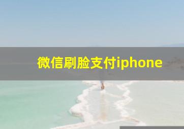 微信刷脸支付iphone