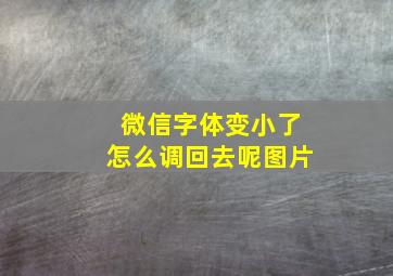 微信字体变小了怎么调回去呢图片