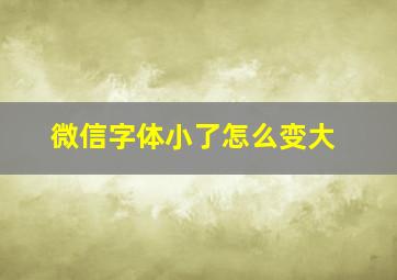 微信字体小了怎么变大