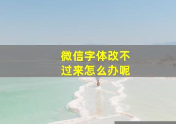 微信字体改不过来怎么办呢