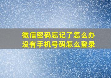 微信密码忘记了怎么办没有手机号码怎么登录