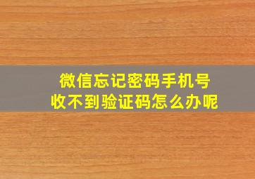 微信忘记密码手机号收不到验证码怎么办呢