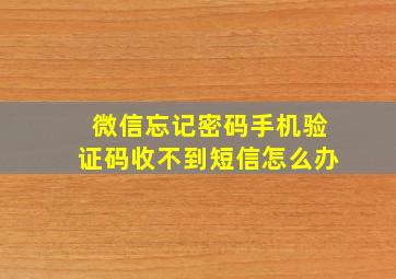 微信忘记密码手机验证码收不到短信怎么办