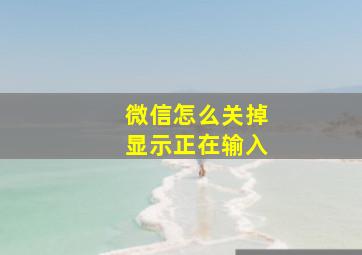 微信怎么关掉显示正在输入