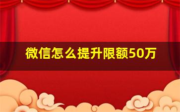 微信怎么提升限额50万