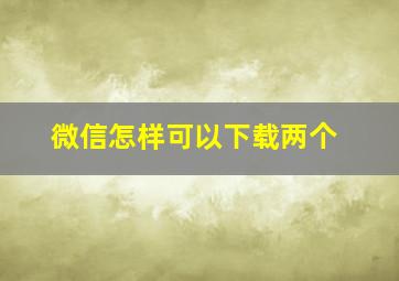 微信怎样可以下载两个