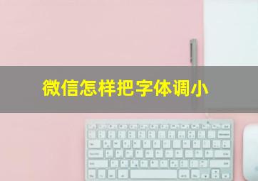 微信怎样把字体调小