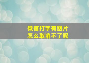 微信打字有图片怎么取消不了呢