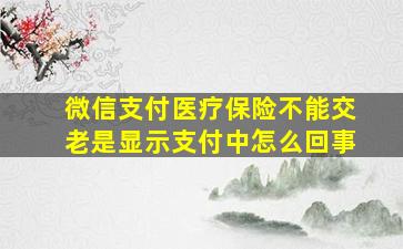 微信支付医疗保险不能交老是显示支付中怎么回事