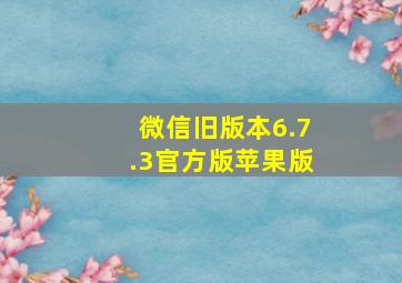 微信旧版本6.7.3官方版苹果版