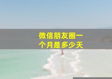 微信朋友圈一个月是多少天