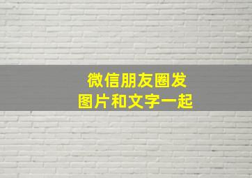 微信朋友圈发图片和文字一起