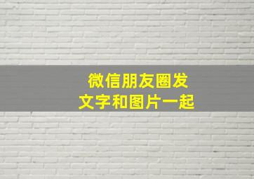 微信朋友圈发文字和图片一起